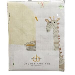 Animal Crackers Shower Curtain In Natural 72"x72" By Creative Bath 100% Cotton